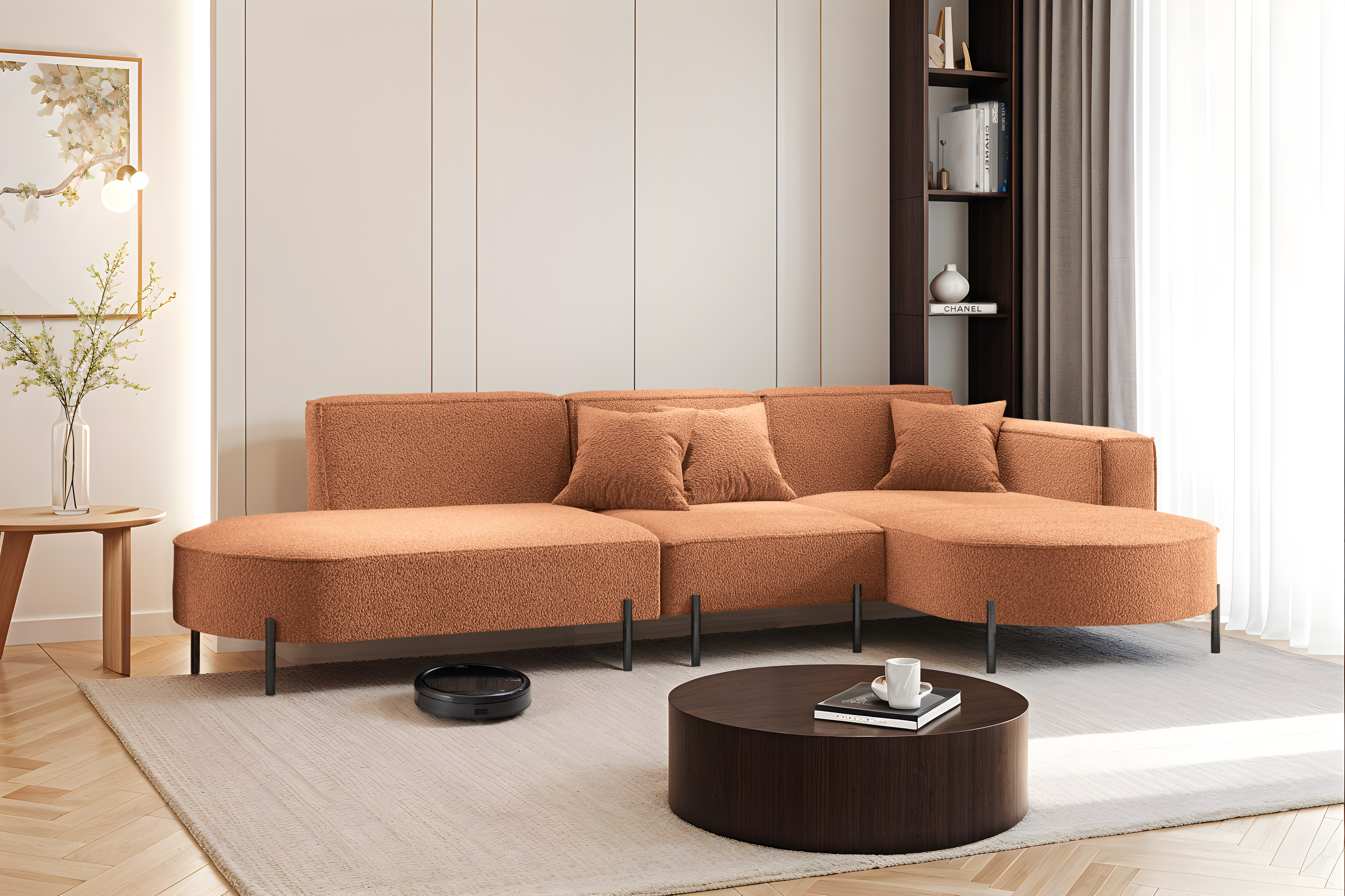 Parma L Hills Ecksofa L-Form Quelle Ziegel